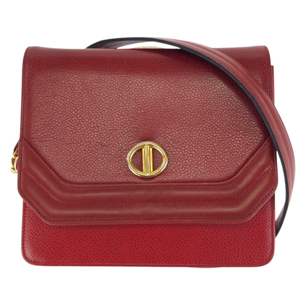 CHRISTIAN DIOR Vintage Red Leather Shoulder Bag